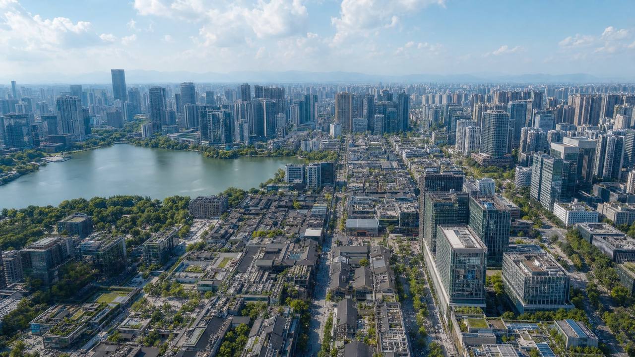 实际源图 · 城市湖区与道路
