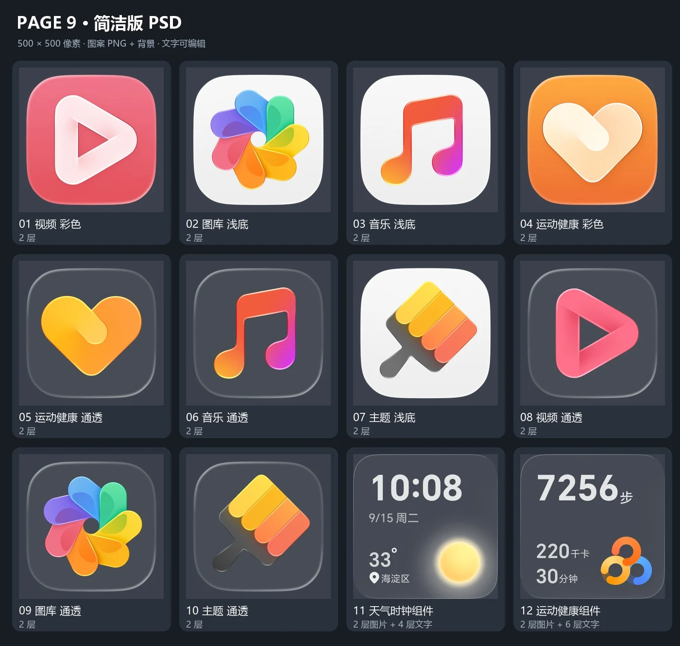 制作归档 · 12 个 UI 组件及其分层、文字可编辑信息