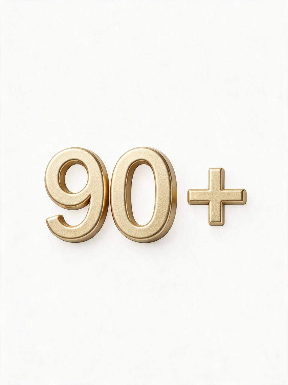 金色立体字方案 · 90+