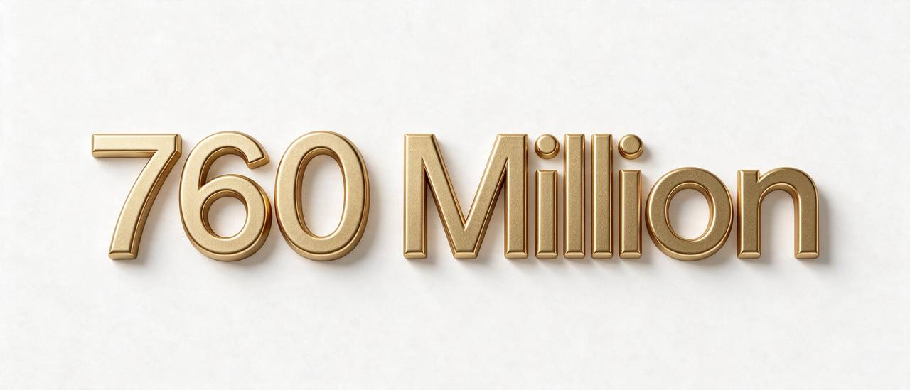 金色立体字方案 · 760 Million