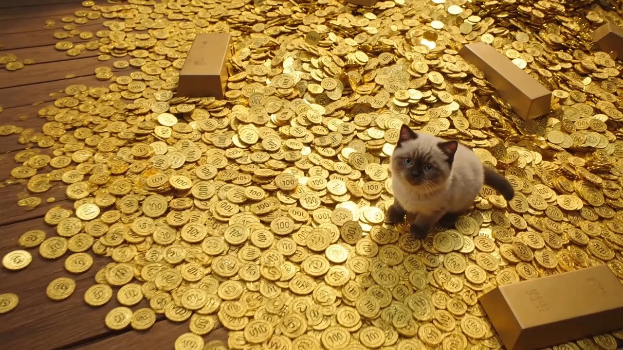 制作档案 · 动作起始关键帧：猫与金币环境